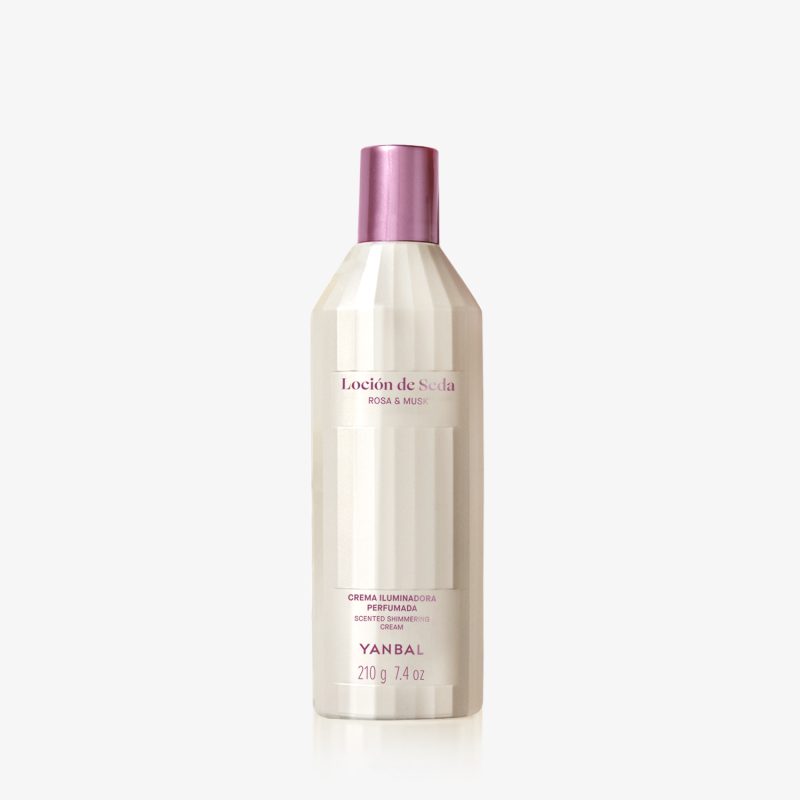 Loción de Seda Rosa y Musk Crema Iluminadora Perfumada